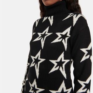Perfect Moment stardust merino wool turtleneck sweater in black
